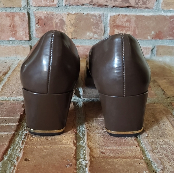 DVF Brown Patent Bonnie Pumps - Picture 7 of 7